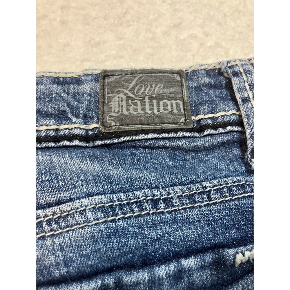 Love Nation Womens Size 16 Medium Wash Bootcut Denim Jeans Contrast Stitching - Picture 3 of 8